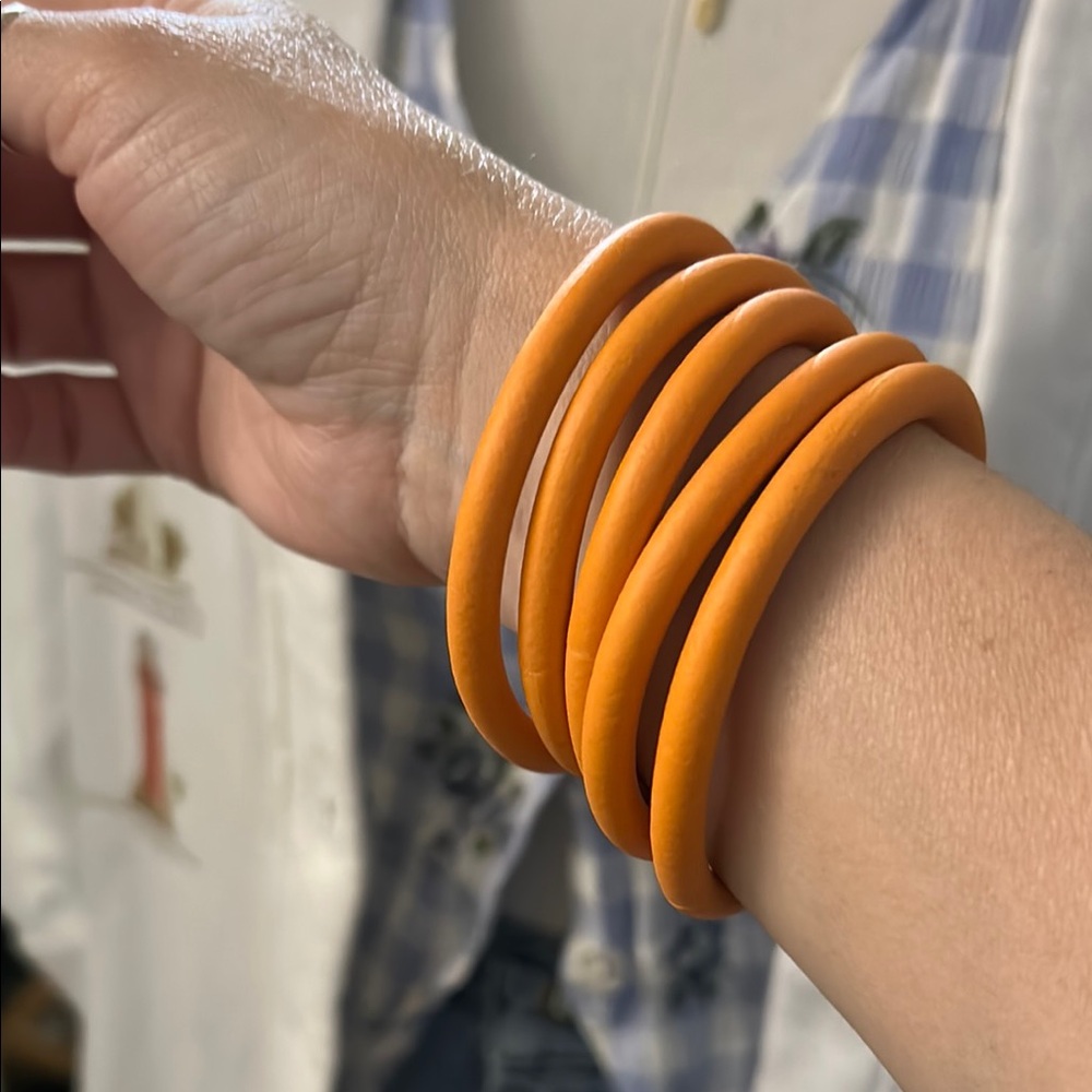 Vibrant Orange Bangle Set Flexible